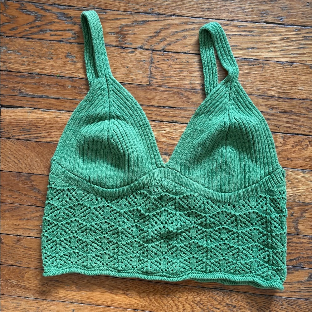 Hunter & Brown Knit Bralette Crop Top Size Medium
